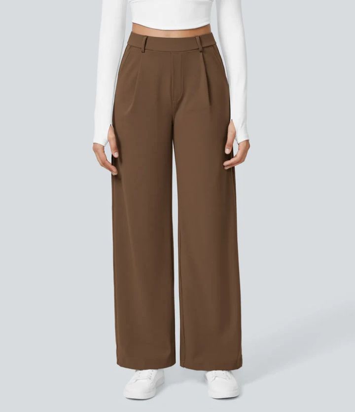 Homixa women's wide leg pants with a relaxed fit, featuring a high waist and flowing fabric for a stylish, comfortable look.