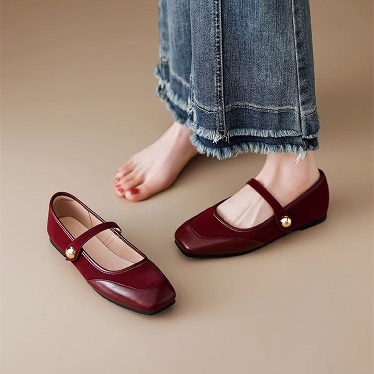 Homixa women's Mary Jane shoes with relaxed fit and buckle detail, stylish and comfortable footwear for everyday wear.