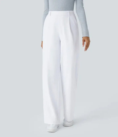Homixa Anya women's high-waisted wide leg pants with relaxed fit and flowing fabric, shown in a stylish, comfortable design.