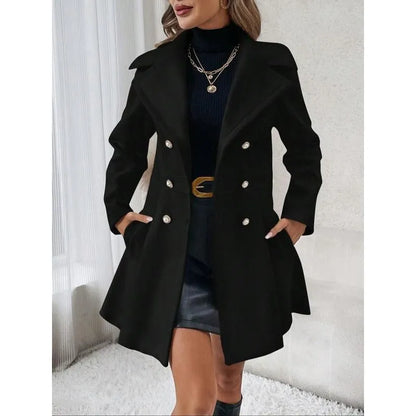 Homixa Abril women's lightweight double-breasted trench coat with belted waist, tailored classic design, stylish and versatile outerwear