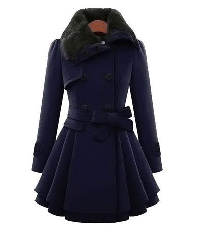 Women's vintage style trench coat by Avery Lane Brighton featuring classic design and timeless flair in a neutral color.