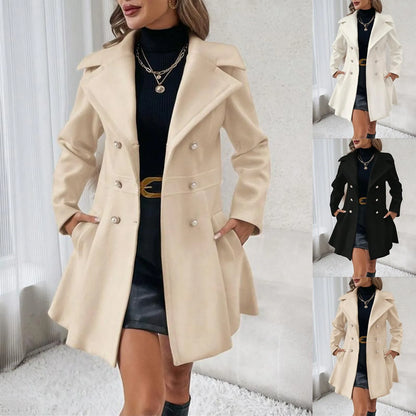 Homixa Abril women's lightweight double-breasted trench coat with belt, tailored classic design, stylish and versatile outerwear