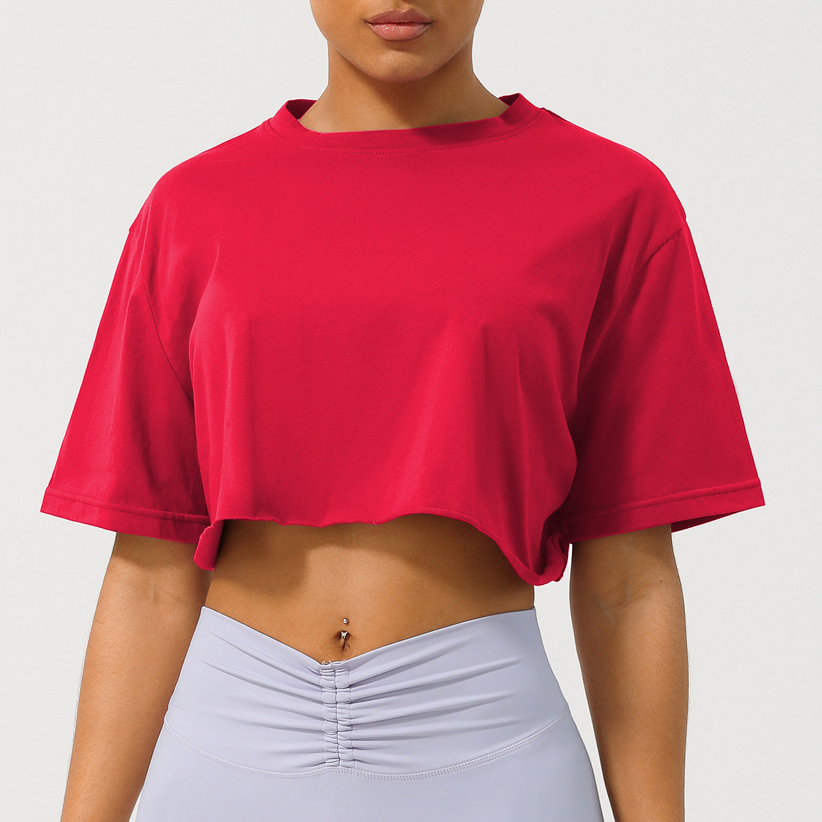 Loppist CASSIA™ relaxed fit crop tee in soft fabric, shown in a casual style with a relaxed fit and cropped length.