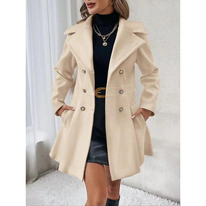 Homixa women's tailored fit trench coat from Elara Edit, stylish outerwear with classic design and lightweight fabric.