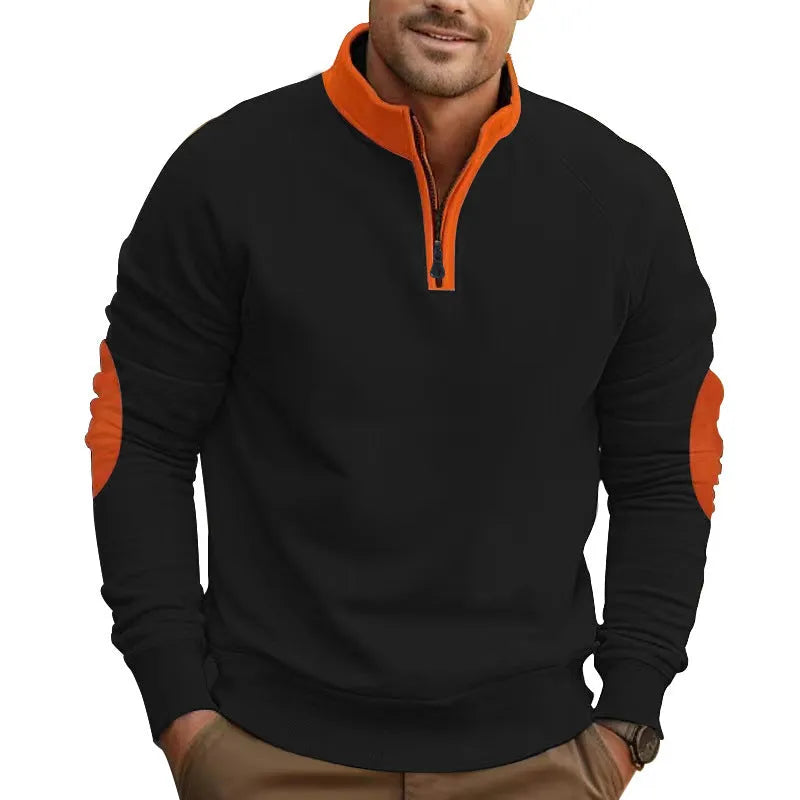 Homixa men's knit sweater with relaxed fit and quarter-zip, shown in a cozy, textured knit fabric on a neutral background.
