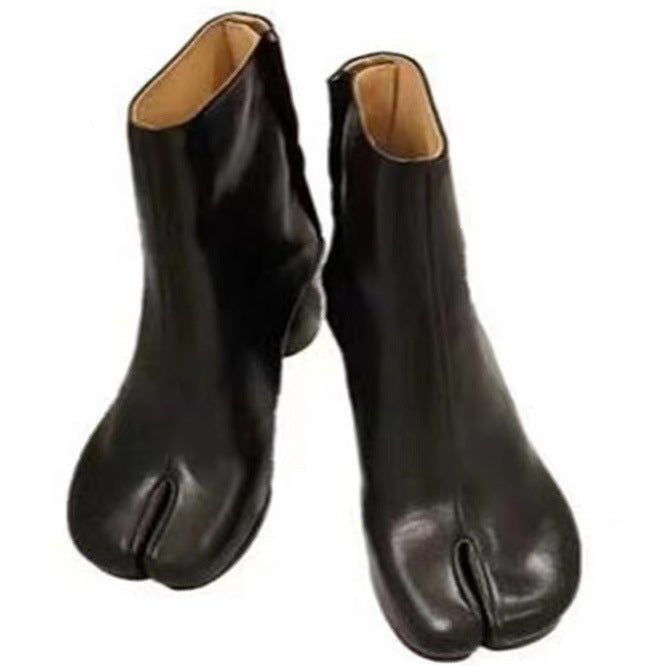 Homixa women's ankle boots from the Maya Edit collection, stylish everyday footwear with a sleek leather finish and low heel.