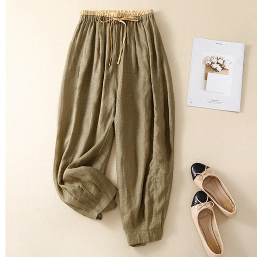 Kate and Wendy Elodie linen wide-leg sweatpants for women, relaxed fit, soft fabric, with a comfortable waistband and wide-leg design.