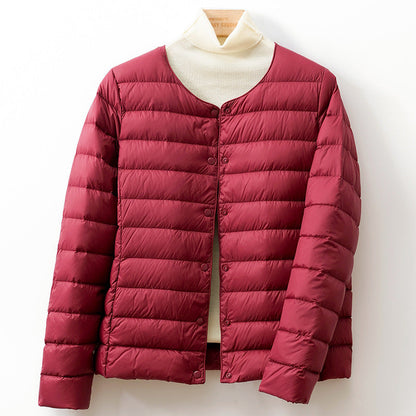 Jack Hafford Helga Down Puff Jacket in black, featuring a quilted design with a high collar and insulated warmth.