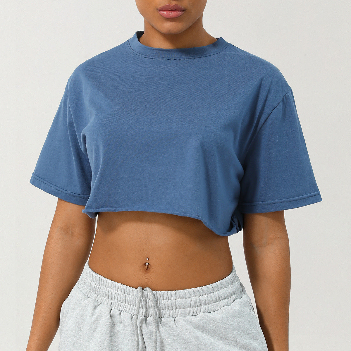 Loppist CASSIA™ relaxed fit crop tee in soft fabric, shown in a casual relaxed fit style with short sleeves and a rounded neckline.