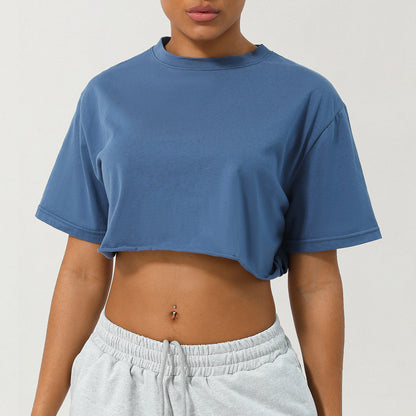 Loppist CASSIA™ relaxed fit crop tee in soft fabric, shown in a casual relaxed fit style with short sleeves and a rounded neckline.