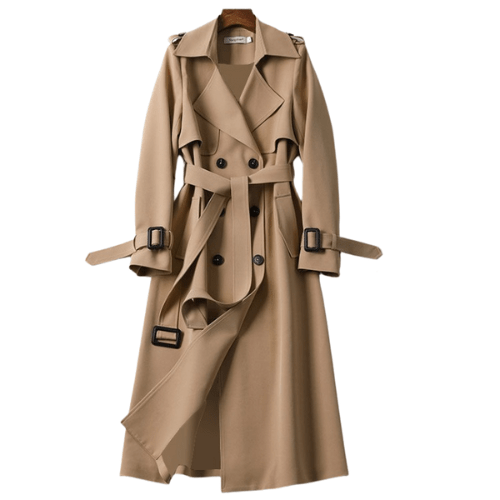Beckmiller women's vintage trendy trench coat with modern edge, classic design, and timeless appeal, shown in a stylish outerwear image.