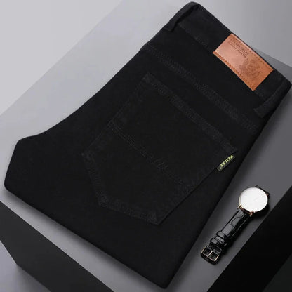 Slim fit men's jeans by Mysa London featuring classic denim fabric and modern design, shown in a natural pose.