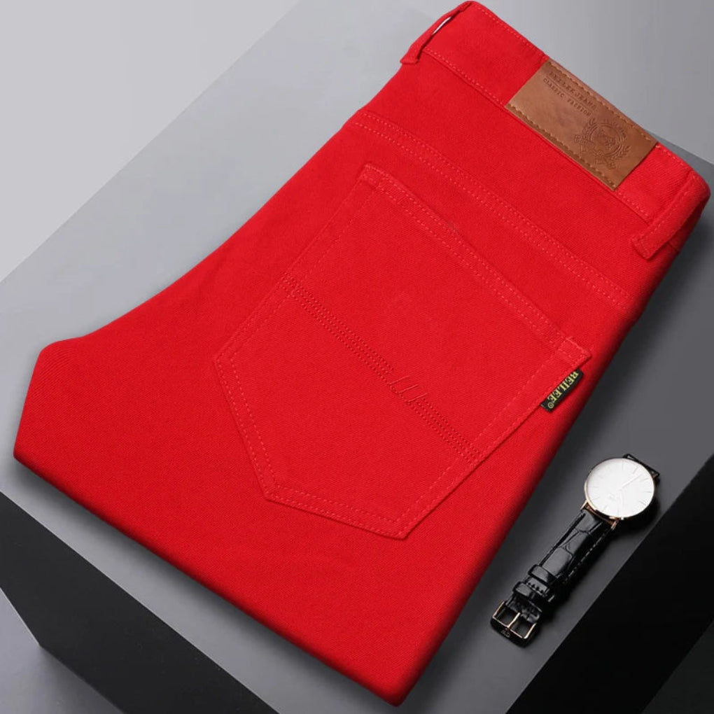 Slim fit denim jeans for men by Mysa London, featuring a classic style and premium quality fabric.