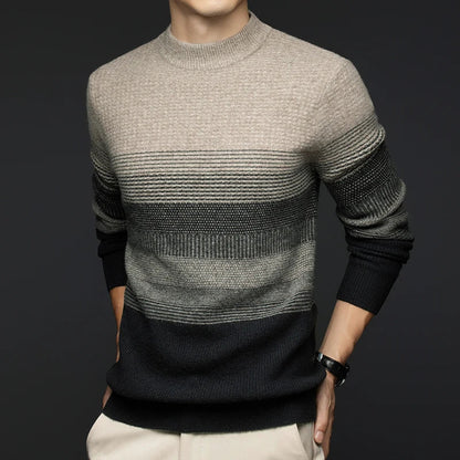 Jack Hafford Highland Wool Sweater featuring a cozy knit design in earthy tones and a classic fit.