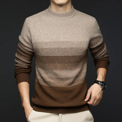 Jack Hafford Highland Wool Sweater shown in a close-up of the soft, textured knit fabric and classic crewneck design.