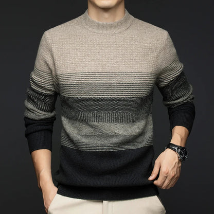 Highland Wool Sweater by Jack Hafford featuring a cozy, textured knit in earthy tones.