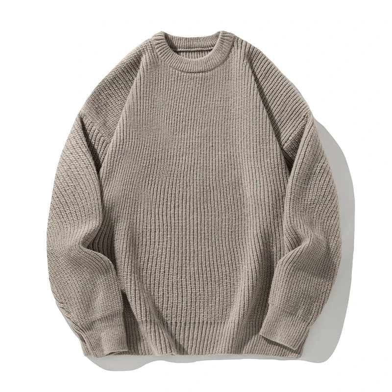 Jack Hafford Oslo Rib Sweater in neutral color, close-up of textured knit fabric and ribbed cuffs