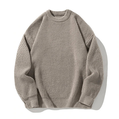 Jack Hafford Oslo Rib Sweater in neutral color, close-up of textured knit fabric and ribbed cuffs