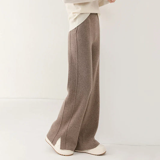 Kate and Wendy Isla tailored merino wool sweatpants for women, soft, comfortable pants with a relaxed fit and stylish design.