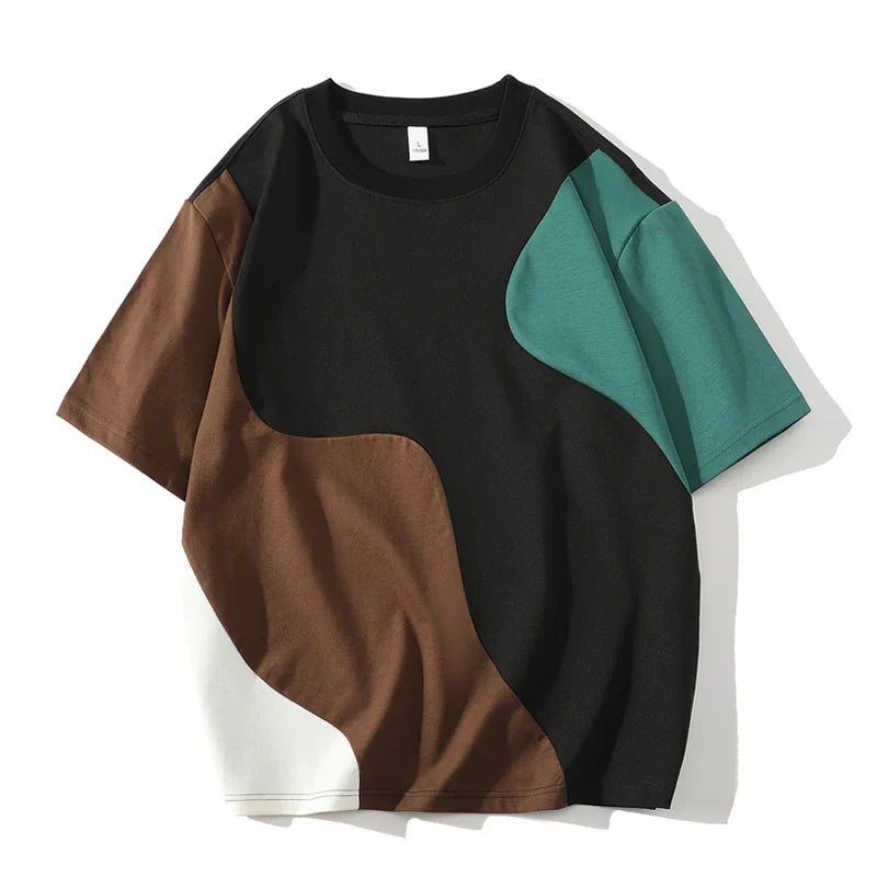 Jack Hafford Max Colorblock T-Shirt featuring bold contrasting fabric blocks, casual fit, and vibrant color combination.