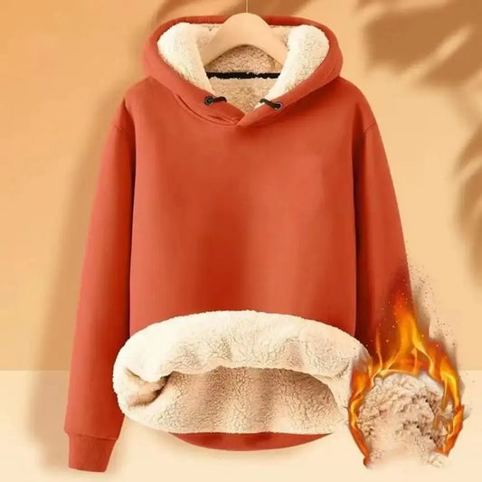 Robin Homixa unisex fleece sherpa jacket with hood, lined construction, cozy outdoor style, in soft fleece material.