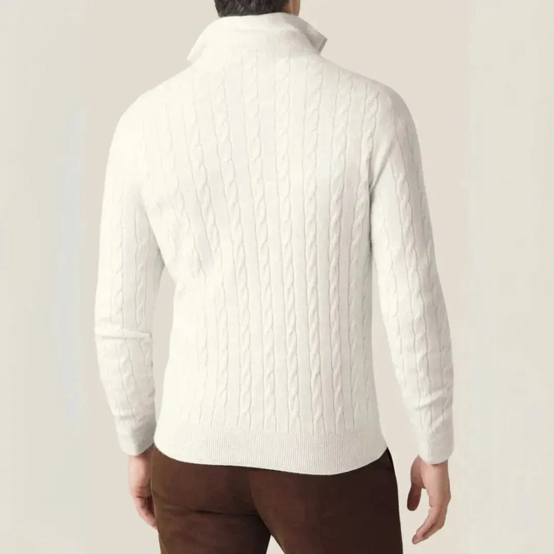 Homixa men's knit sweater with quarter-zip, soft and breathable premium fabric, ideal for winter wear.