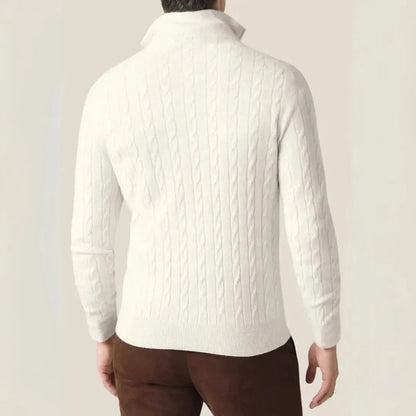 Homixa men's knit sweater with quarter-zip, soft and breathable premium fabric, ideal for winter wear.