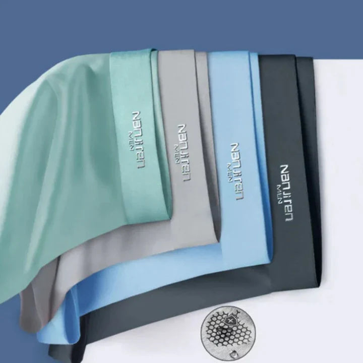 Homixa men's breathable boxer shorts in a 4-pack, solid colors with wide waistbands, designed for comfort and everyday wear.