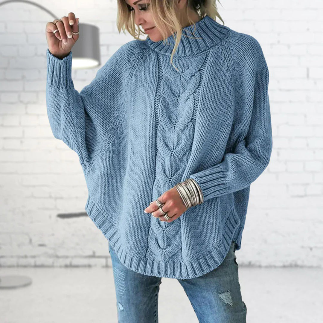 Women’s chunky knit sweater by Homixa featuring a cozy, long-length style with thick, textured knit for warmth and comfort.