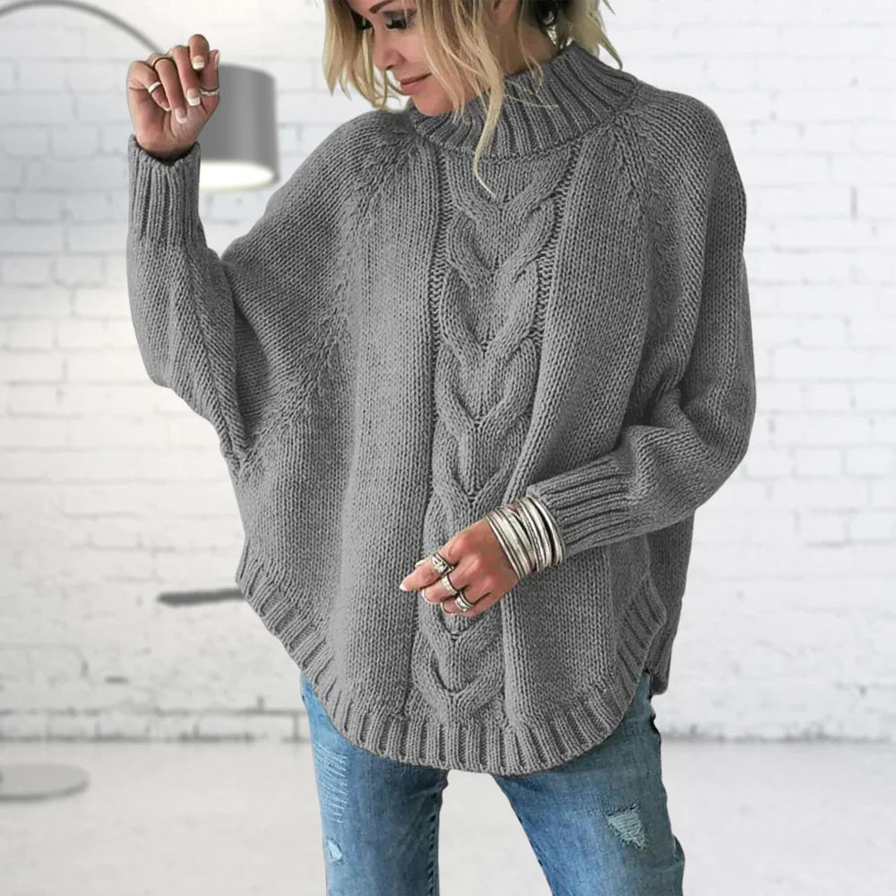 Women’s chunky knit sweater from Homixa, long-length style with thick, cozy yarn, perfect for cold weather and casual wear.