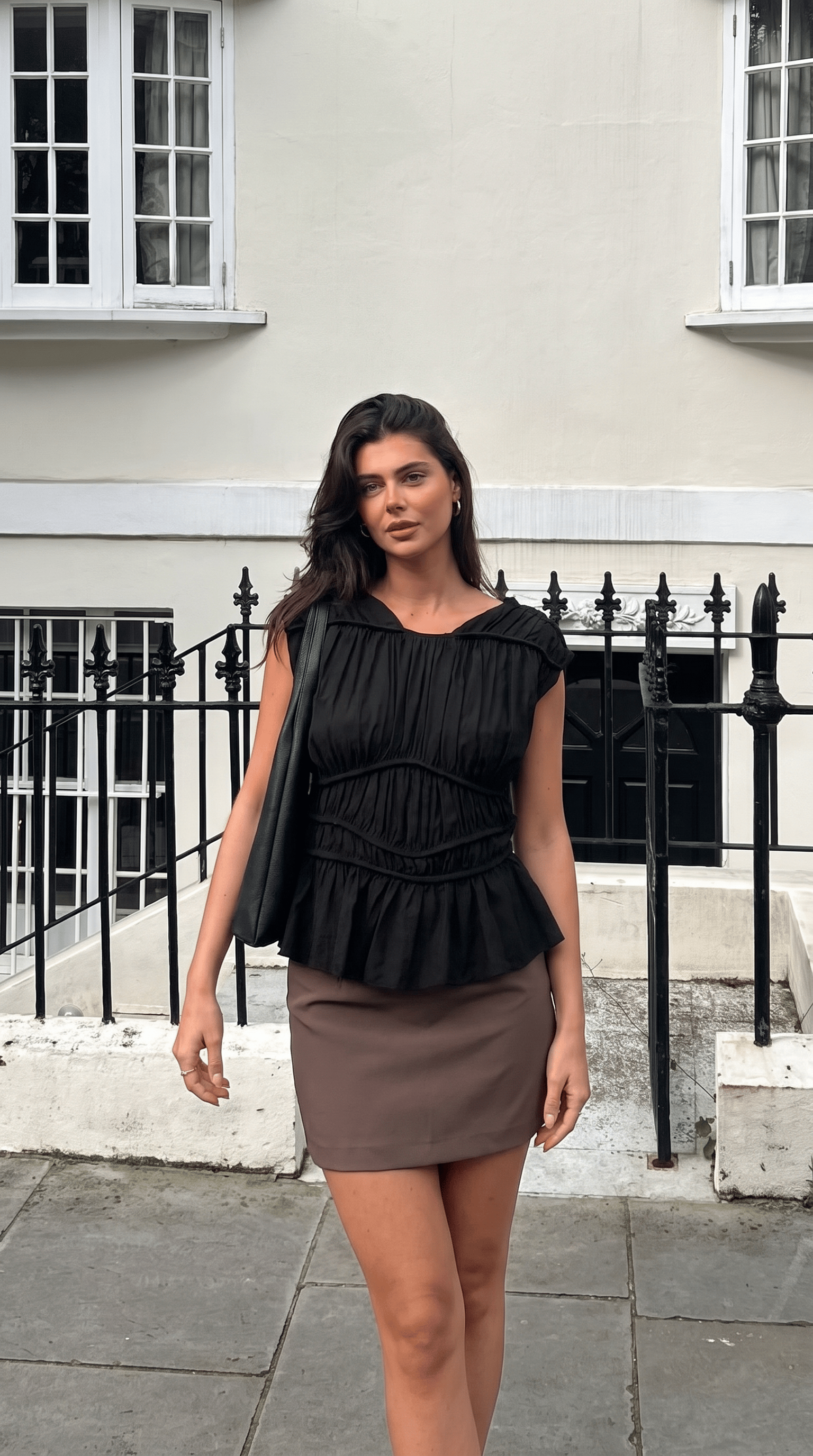 Addy | Women's Ruched Cap-Sleeve Peplum Blouse - product image 15
