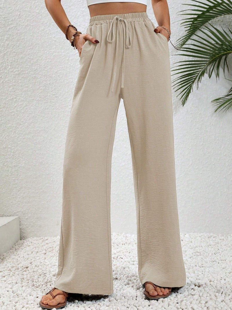 Kate and Wendy Dobrina draped wide-leg tailored women's trousers, featuring a stylish and comfortable design.