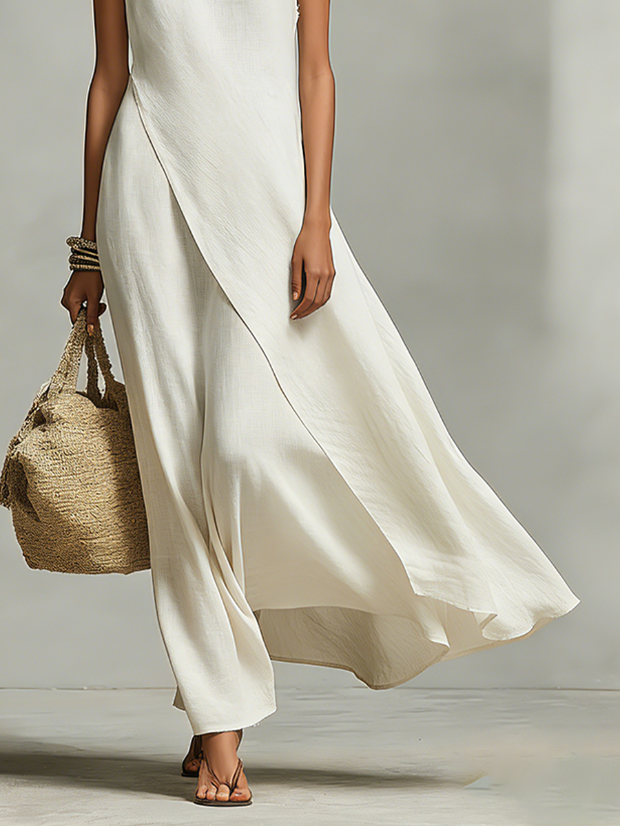 Aurelia | Women's Sleeveless High-Neck Asymmetric Maxi Dress - product image 4
