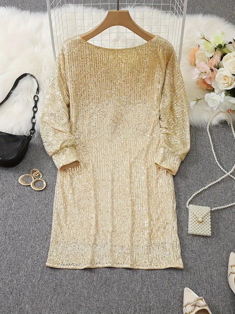 Women's sequin cocktail dress by Emily Carter featuring a fitted silhouette and elegant design for special occasions.