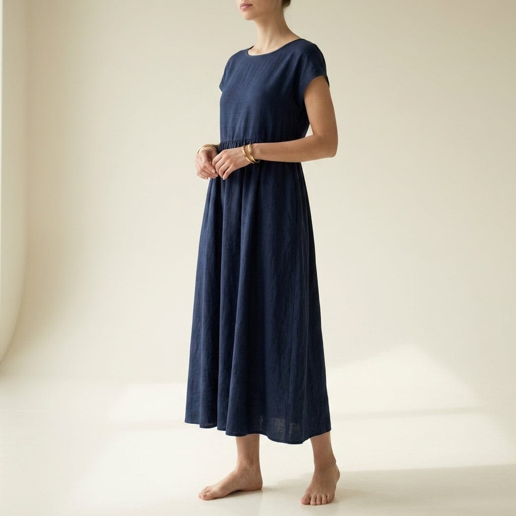 Birgu | Women's Short-Sleeve Gathered-Waist Midi Dress - product image 3