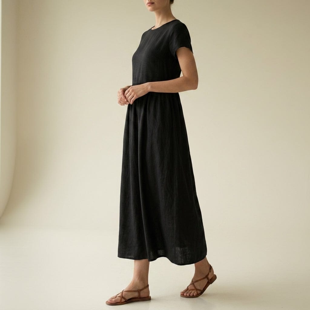 Birgu | Women's Short-Sleeve Gathered-Waist Midi Dress - product image 4