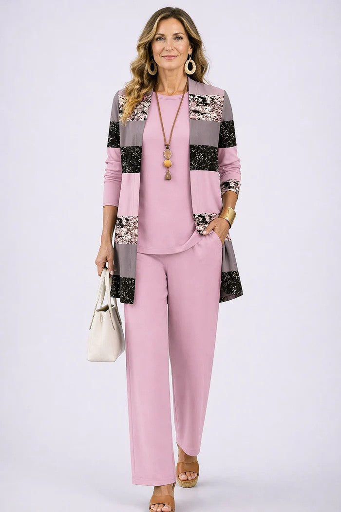 Breezy | Women's Long-Cardigan 3-Piece Wide-Leg Pant Set - product image 6
