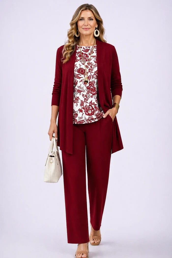 Breezy | Women's Long-Cardigan 3-Piece Wide-Leg Pant Set - product image 7