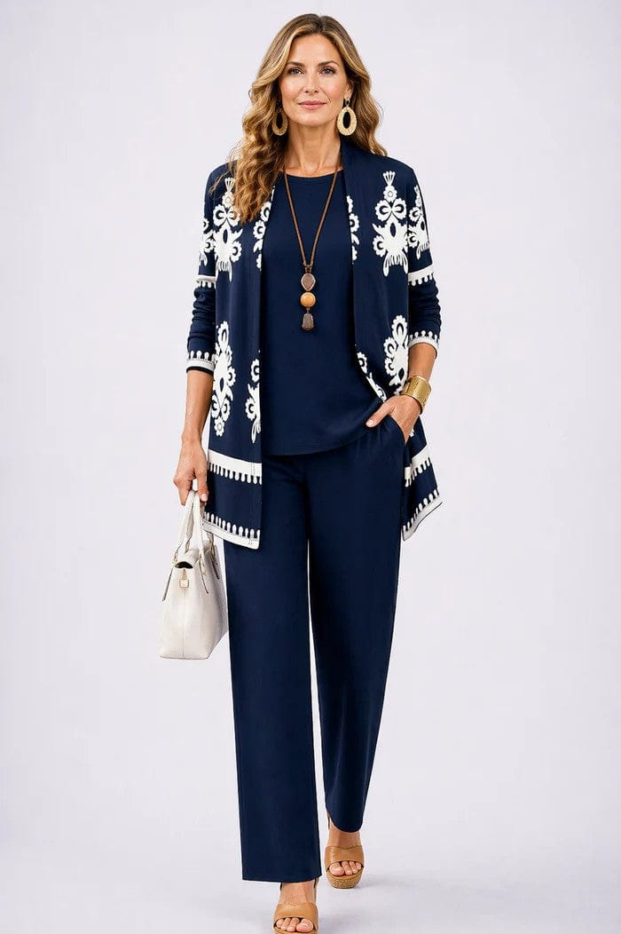 Breezy | Women's Long-Cardigan 3-Piece Wide-Leg Pant Set - product image 8