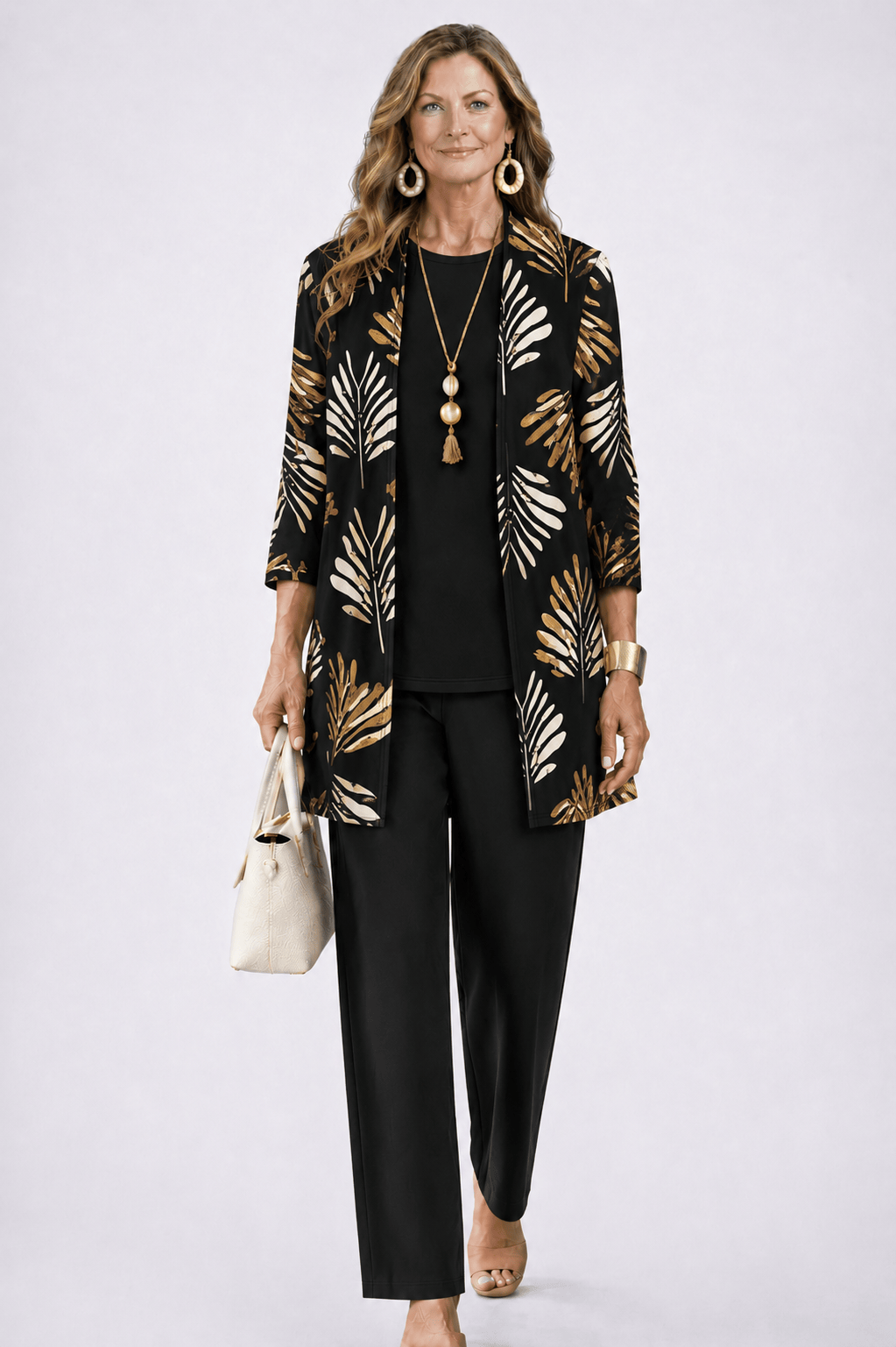 Breezy | Women's Long-Cardigan 3-Piece Wide-Leg Pant Set - product image 15