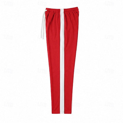 Harper & Wells Damian relaxed side-stripe sweatpants in soft fabric, featuring comfortable fit and stylish side stripe detail.