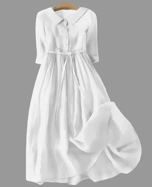 Daisy | Women's Collared Button-Front Tie-Waist Maxi Dress - product image 1