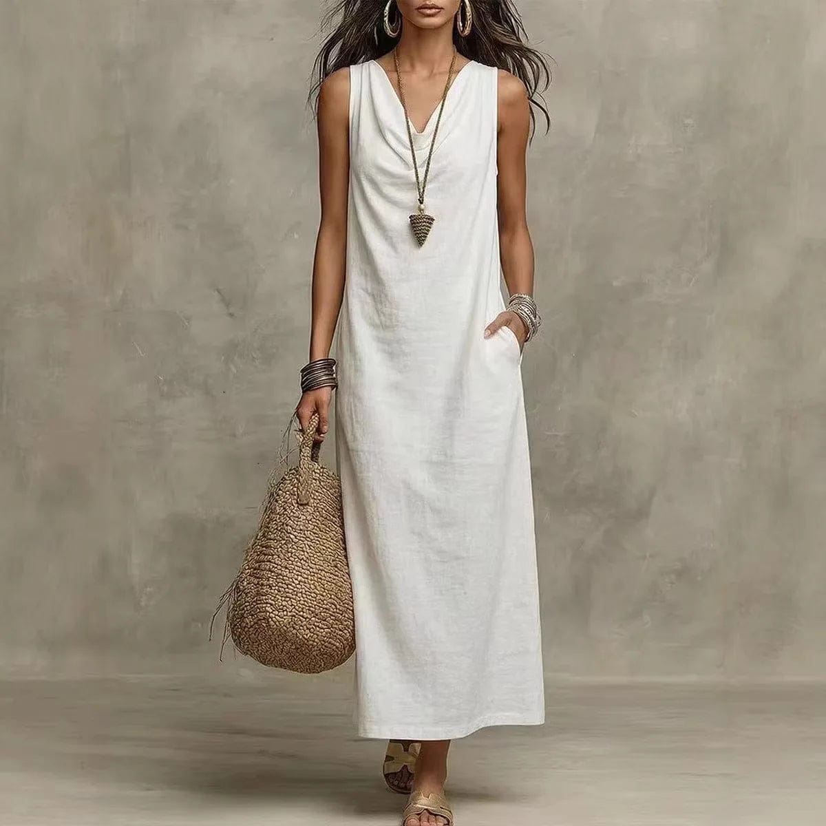 Dawson | Women's Sleeveless V-Neck Pocket Maxi Dress - product image 1