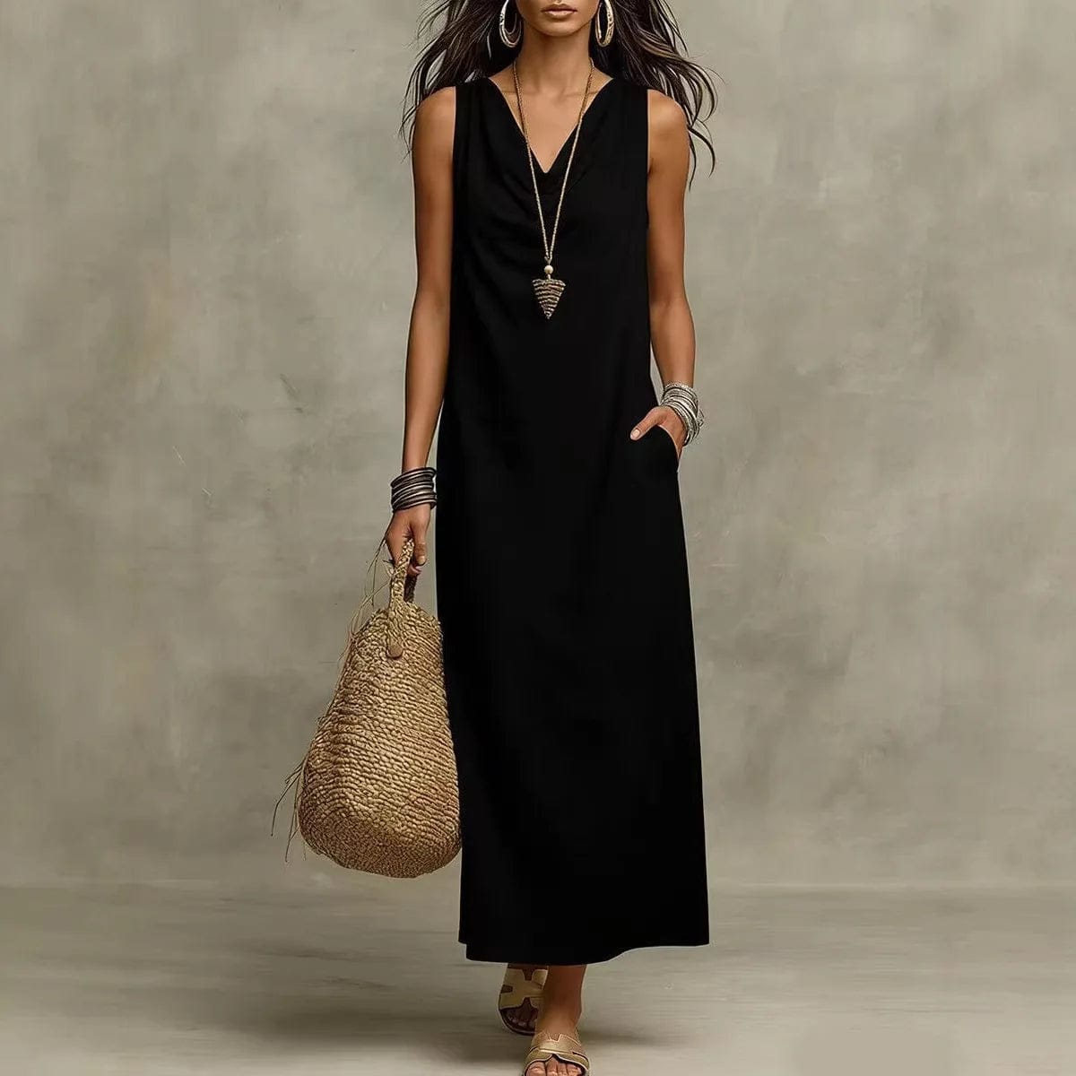 Dawson | Women's Sleeveless V-Neck Pocket Maxi Dress - product image 3