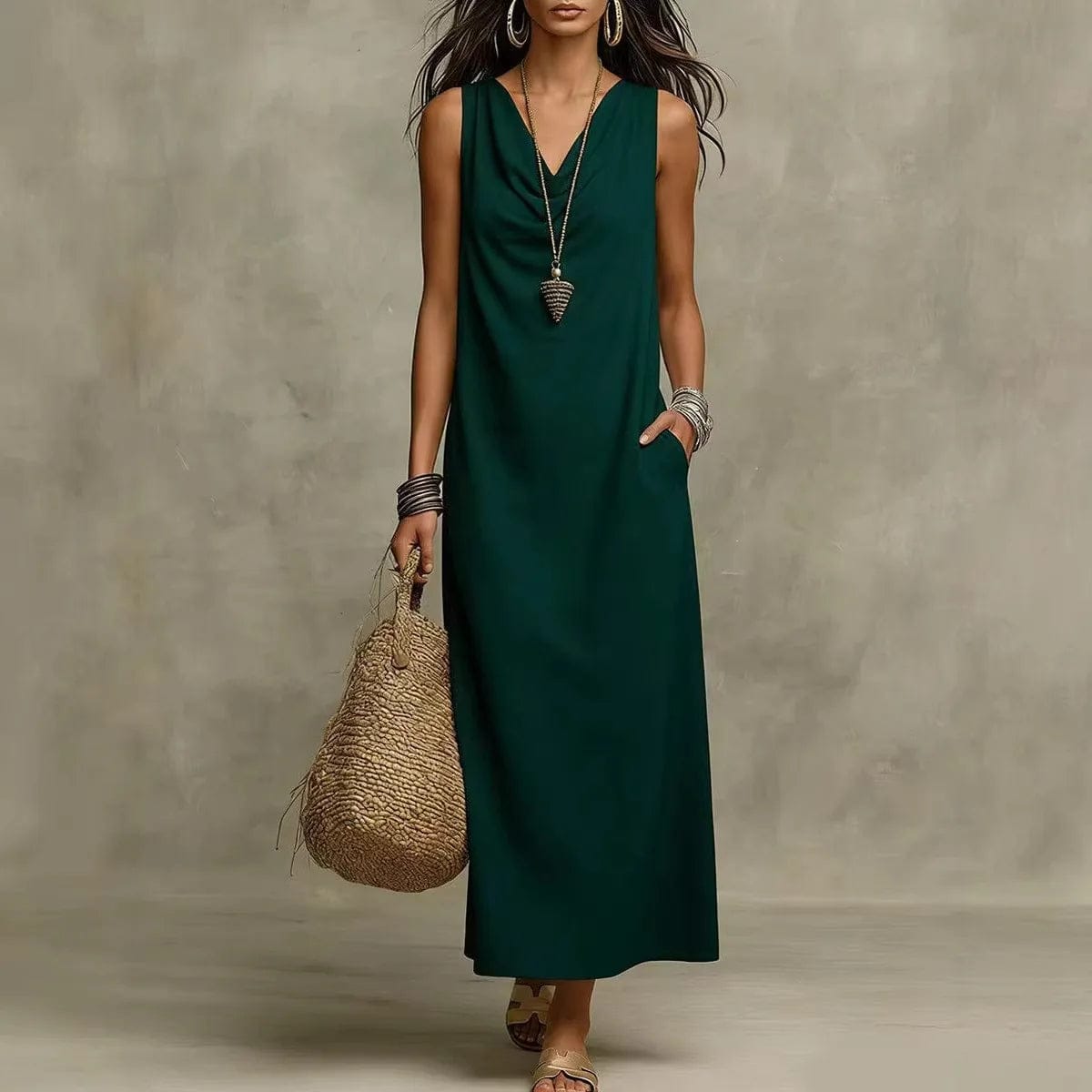 Dawson | Women's Sleeveless V-Neck Pocket Maxi Dress - product image 4