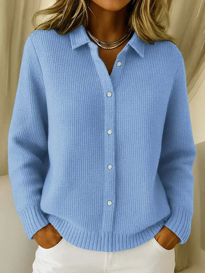 Harper & Wells Harlow cozy knit cardigan in soft beige, featuring a relaxed fit and button closure, ideal for casual wear.
