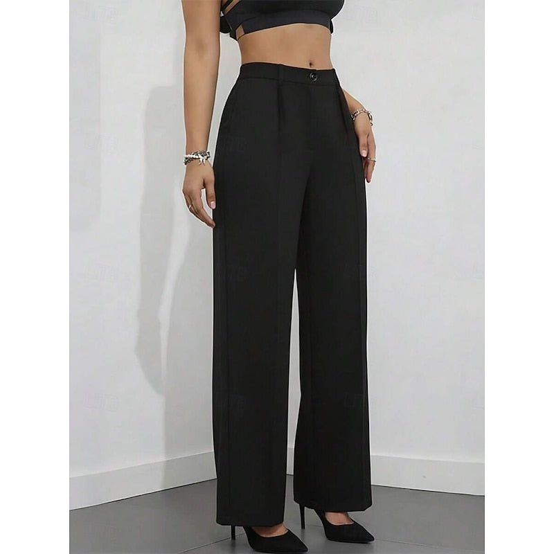 Harper & Wells Odette high-waist tailored trousers, stylish pants with a sleek fit and modern design, shown in a neutral fabric.