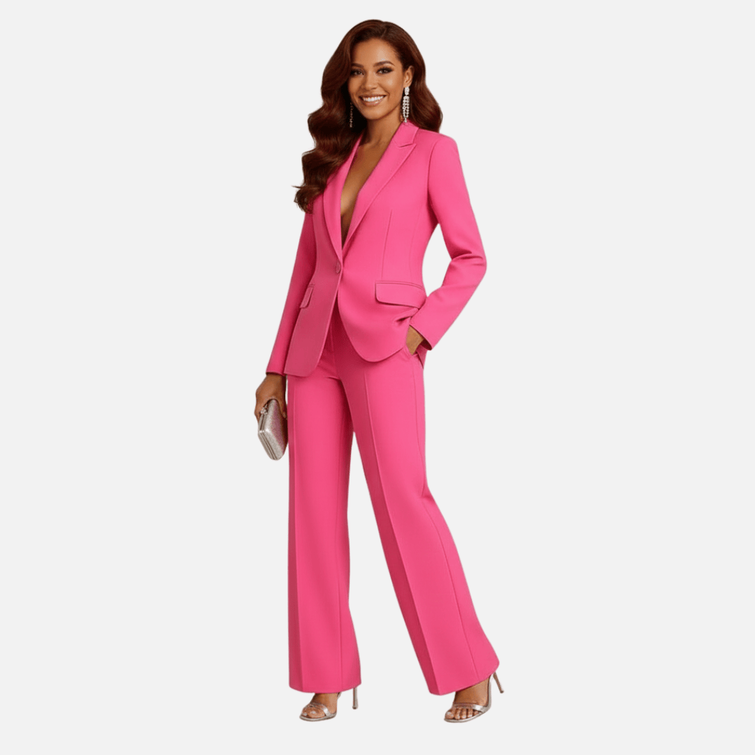 Elara | Women's Single-Breasted Blazer & Wide-Leg Pant Suit - product image 3