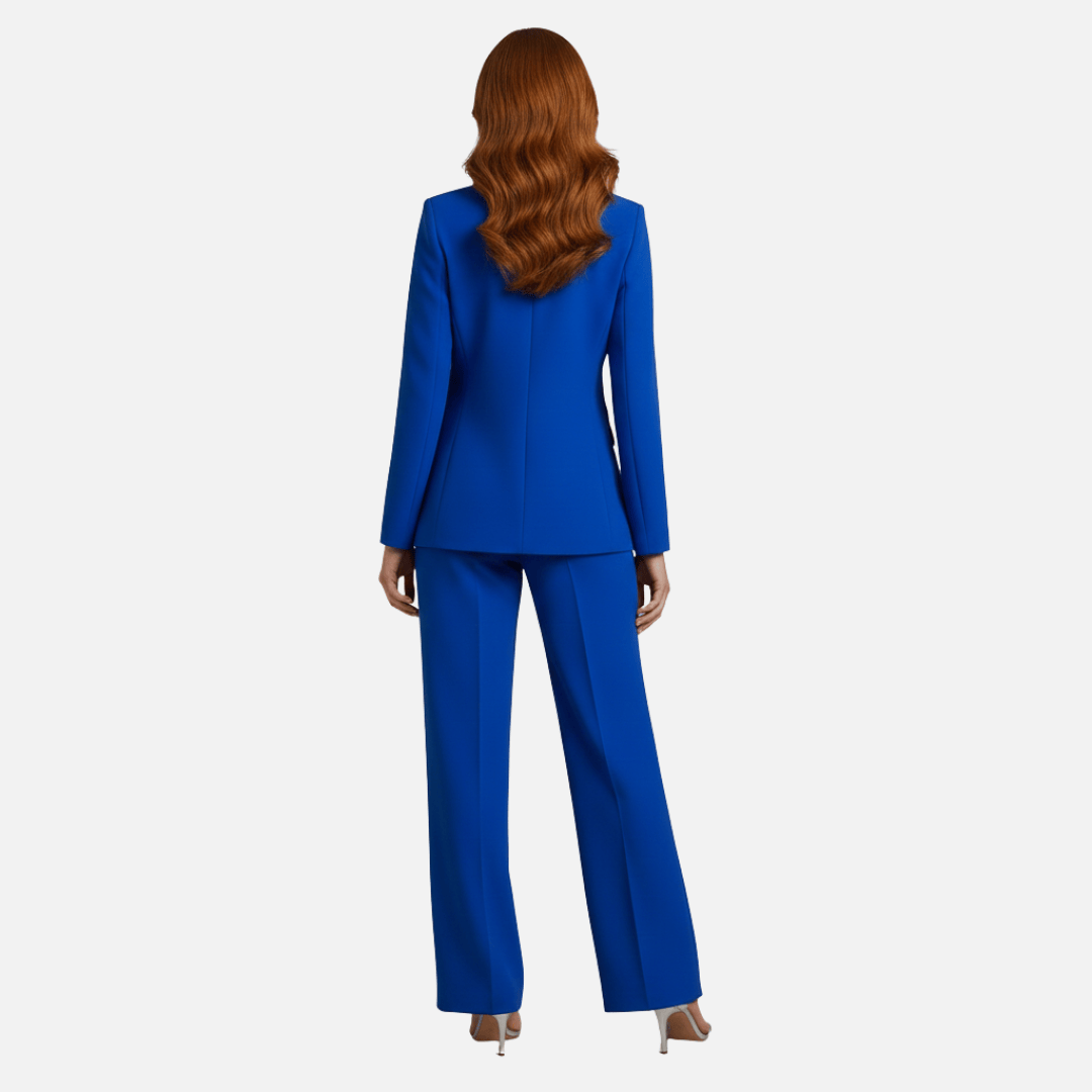 Elara | Women's Single-Breasted Blazer & Wide-Leg Pant Suit - product image 9