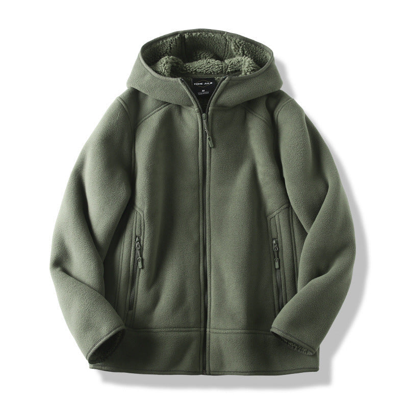 Green Jack Hafford Creston Fleece Hoodie with front pocket and drawstring hood, casual and cozy for everyday wear.